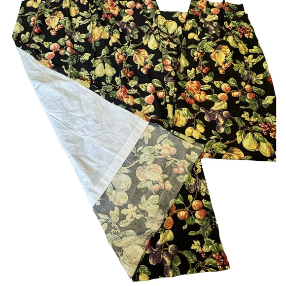 Custom Made Pinch Pleat Curtain Pair Vintage P Kaufman Fruit Print 45x84 - Picture 6 of 8